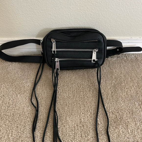 Rebecca Minkoff Black Belt Bag Fanny Pack with Silver Hardware - Picture 2 of 7